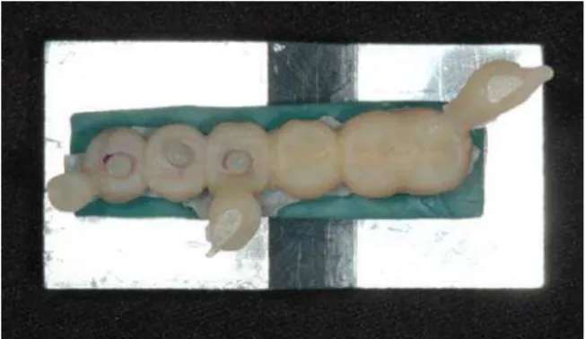 Figura 22 - Vista frontal do espécime  após a remoção das matrizes utilizadas  para a sua confecção 