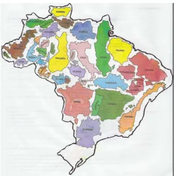 Figura 1 - Representação do mapa do Brasil com todos os países da Europa (com exceção da  Rússia) 