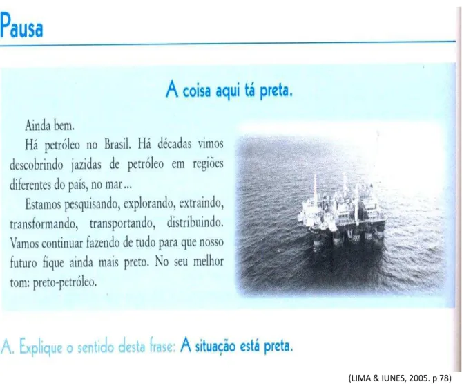 Figura 7 -  Texto de divulgação do petróleo 