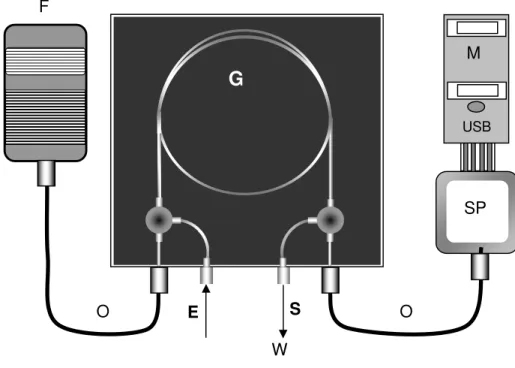 Figura 16. Sistema  de  detecção  multicanal  acoplado  à  cela  de  fluxo  de  longo  caminho  óptico;            