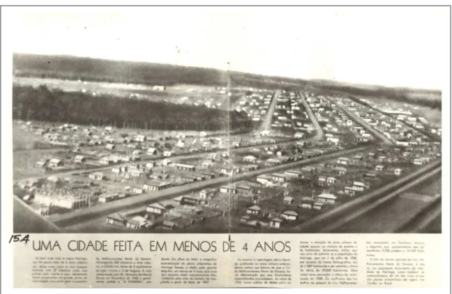 Figura 07.  Exemplo de publicidade feita sobre a rápida construção da cidade. Acervo do  Museu da Bacia do Paraná