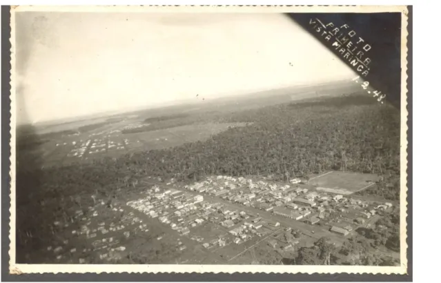 Figura 09. Foto aérea datada de 1º de fevereiro de 1948, mostrando a ocupação do Maringá  Velho em primeiro plano