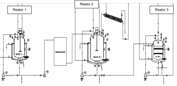 Figura 7: Desenho esquemático dos reatores utilizados no preparo de microesferas. 