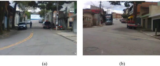 Figura 6 - Fotos das Ruas Gregório Bezerra antes (a) e depois (b) do cruzamento com a     Rua Margarida Maria Alves
