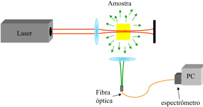 Figura 6.9. Aparato experimental da técnica de fluorescência excitada por absorção de multi-fótons