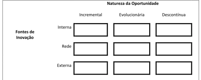 Figura 2- Inovação x natureza da oportunidade  Fonte: Muzyka e Churchill apud Hashimoto (2006)