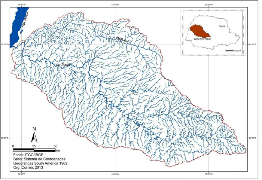 Figura 1: Mapa de localização da bacia do rio Piquiri-PR. 