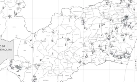 Figura 2.1 – Malha dos assentamentos existentes em 2008 na área                     de jurisdição da Superintendência Regional de Pernambuco                     do INCRA