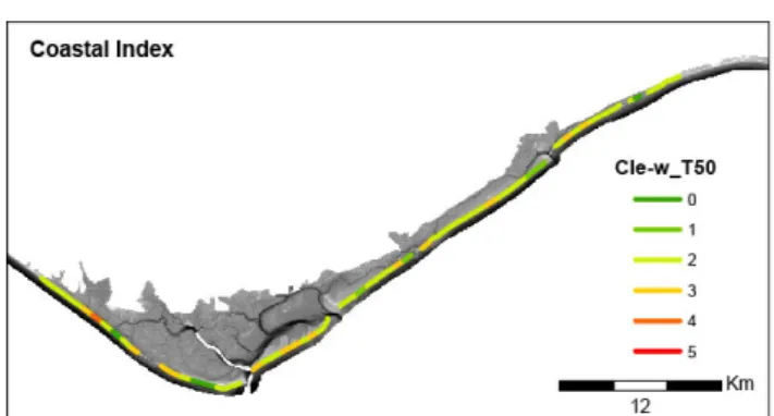 Figure 5: Map of the coastal sectors at the Belgian coast, defined for CRAF1.