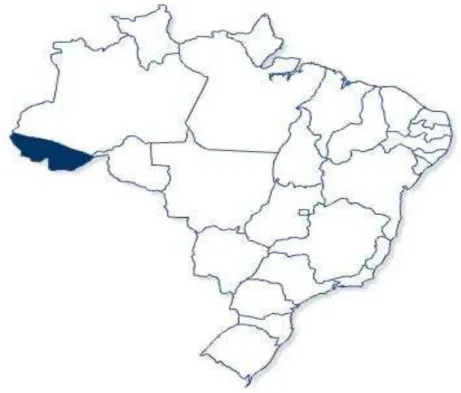 Figura 1. Mapa do Brasil com destaque para o Estado do Acre 