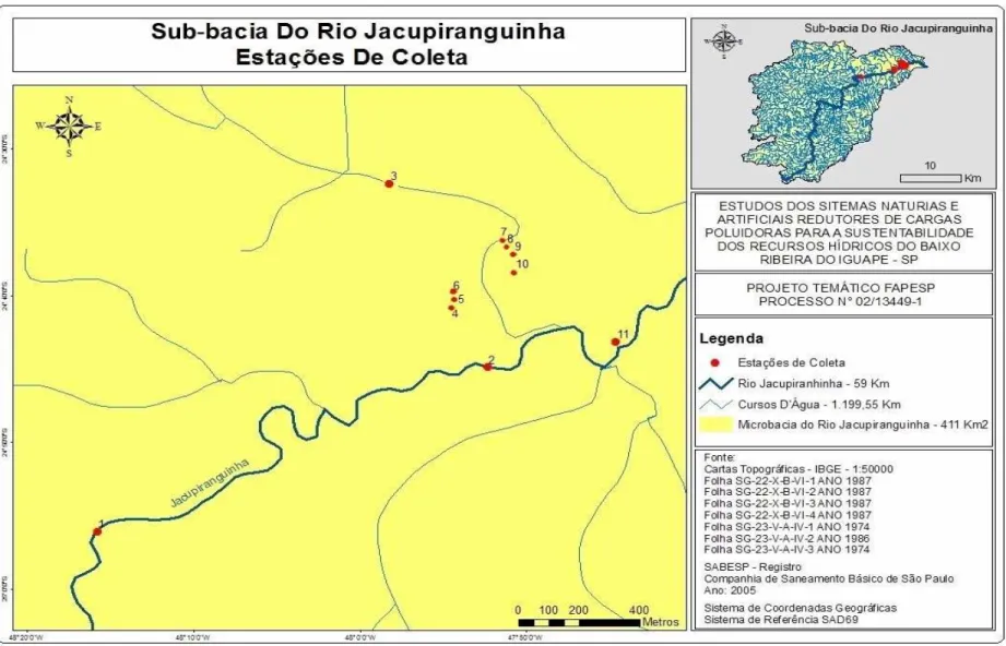 Figura  4:  Localização  das  estações  de  coleta.  Fonte:  Laboratório  de  Sistema  de  Informação  Geográfica  (SIG)