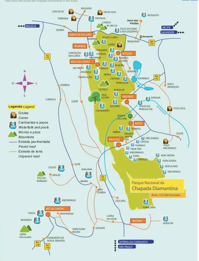 Figura 1: Mapa Turístico da Chapada Diamantina