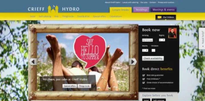 Figure 11 - Crieff Hydro Hotel website page 
