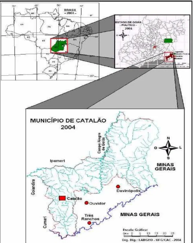Figura 02: Mapa de Localização do Município de Catalão  –  Goiás 