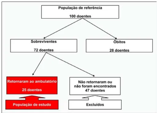 Figura  11  - Descrição da população de referência e da população de estudo  relacionadas aos ferimentos cardíacos na cidade de Manaus 
