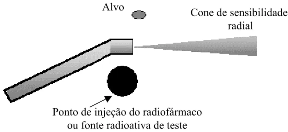 Figura 2.13 – Ilustração que exemplifica a condição em que a qualidade da blindagem lateral torna-se fundamental em sondas radioguiadas.