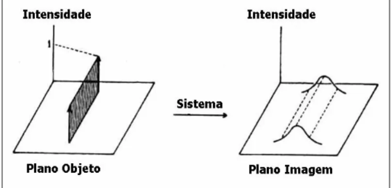Figura 3.4 - Imagem de uma fonte linha de intensidade unitária (ROSSMANN, 1969) 