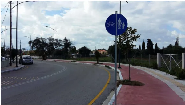 Figure 2. A bicycle lane of Preveza city. 