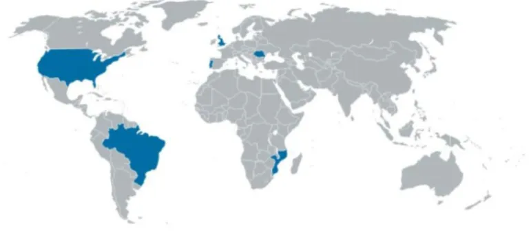 Figura 1: Localização actual da Critical Sofware no Mundo – Sede e Subsisiárias Fonte: www.criticalsoftware.com 