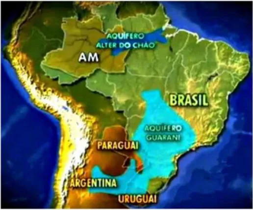 Figura 1.2 Principais aquíferos brasileiros (geografalando, 2013). 