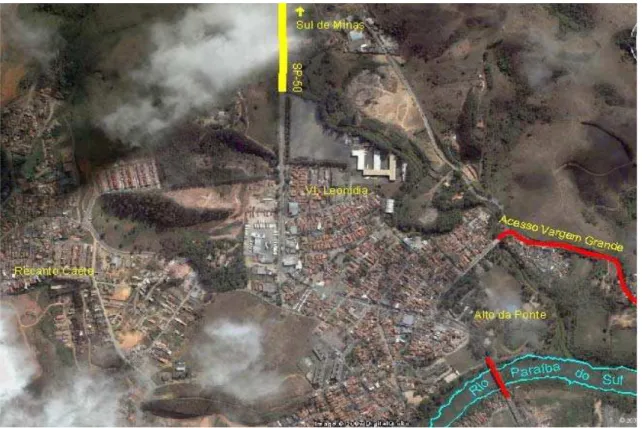 Figura 1.5 - Região Norte e Rodovia SP-50 acesso ao Sul de Minas  Fonte: Google, 2006