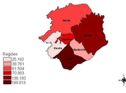 Figura 2.3 - Distribuição da População Segundo Regiões Urbanas  