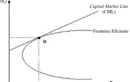 Figura 1.2 – Capital Market Line e carteira óptima 