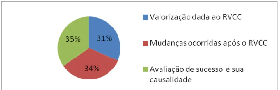 Figura 3. Categoria “avaliação de resultados do processo de RVCC”: percentagem de referências por  subcategoria de análise 