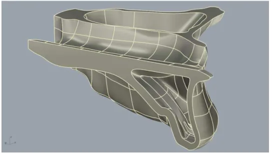Figura 4.3  –  Modelo tridimensional da maxila Classe II Okay. Vista palatina