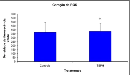 Figura  10.  Gráfico  representativo  dos  resultados  da  padronização  do  teste  de  detecção  de  espécies  reativas  de  oxigênio  (ROS)  em  ilhotas
