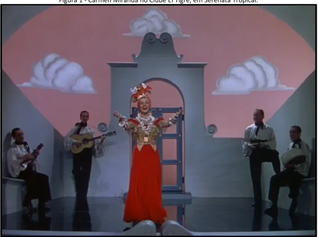 Figura 1 - Carmen Miranda no Clube El Tigre, em Serenata Tropical. 