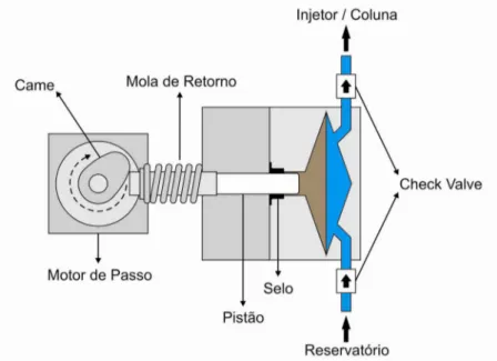 Figura 11 – Esquema de uma bomba do tipo reciprocante com diafragma. 