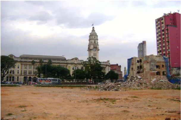 Foto 3: Quarteirão demolido em frente à Sala São Paulo, onde deverá ser construído o Teatro de  Ópera e Dança