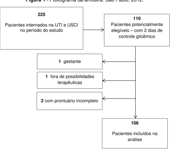 Figura 1 - Fluxograma da amostra. São Paulo, 2012. 