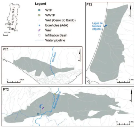 Fig. 1. Location of the PT MARSOL DEMO sites (Leitão et al., 2015) 