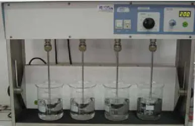 Figura 3-3. Unidade de Jar test utilizada para a realização dos ensaios de C/F. 