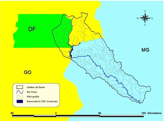 Figura 5.1 – Mapa Hidrográfico-Político da Bacia do Rio Preto 