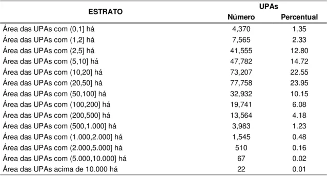 Tabela 9- Estrutura fundiária – Estado de São Paulo 