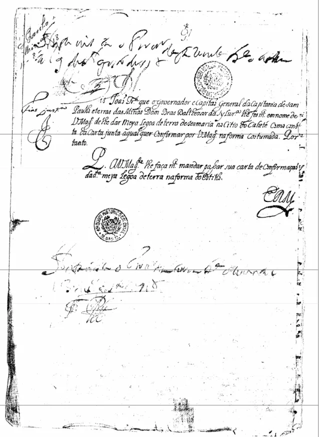 Figura 1: Despachos e parecer de 1718 acompanhando requerimento sem datação. 