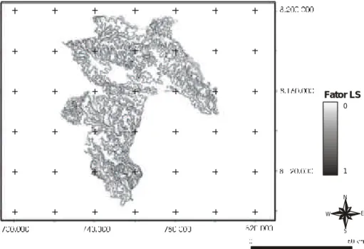 Figura 3 - Mapa do Fator Topográfico do Município de Silvânia utilizando a declividade automatizada a partir do MDT.