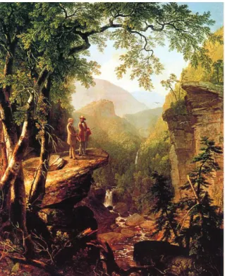 Figura 3. Asher B. Durand. Kin- Kin-dred spirits, 1849, óleo sobre tela,  112x91cm. Hudson River School