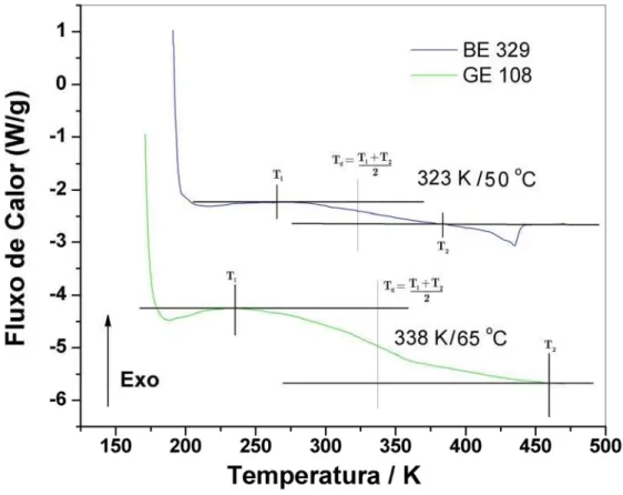 Figura 3.1.3.1 -  Curvas de DSC dos polímeros sob atmosfera dinâmica de argônio. Massa das amostras de  7 mg