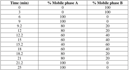 Table 2.1. Program for gradient accuracy testing. 