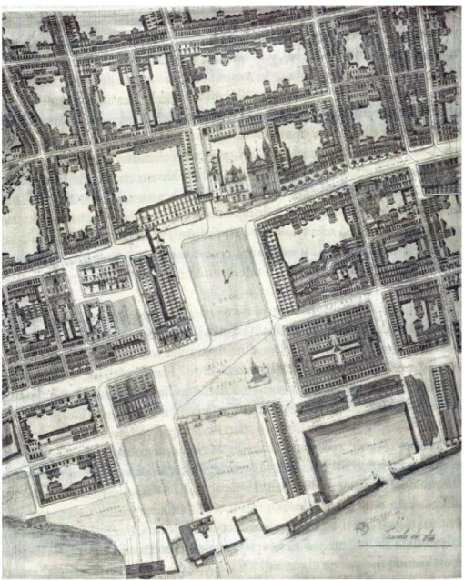 Figura 13: Mapa arquitetural da cidade do Rio de Janeiro, 1874, João Fragoso Rocha  Biblioteca Nacional do Rio de Janeiro 