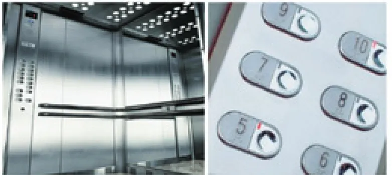 Fig. 5 - Elevador com painel de comando com código braille, aviso visual e sonoro.