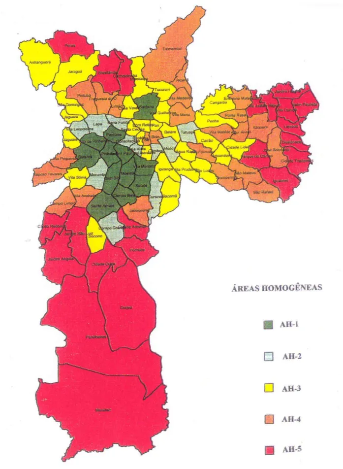 Figura 2 – Mapa da inclusão/exclusão social, município de São Paulo 