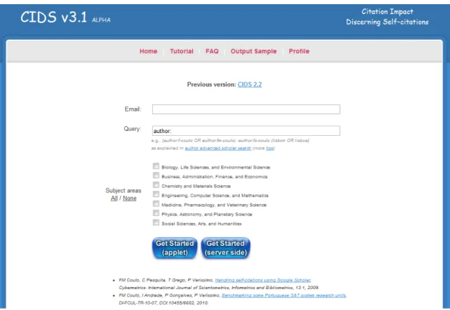 Figure 3.3: CIDS homepage