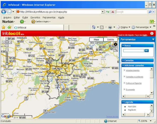 Figura 02 – Site da Prefeitura de São Paulo – Link para o Geoprocessamento