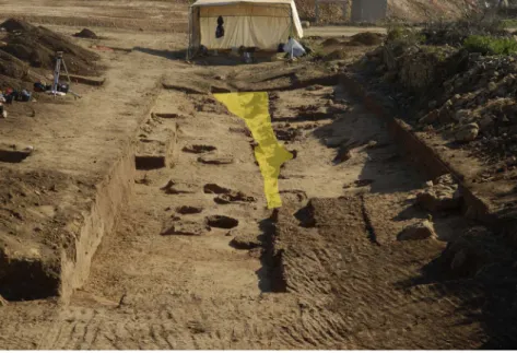 Fig. 6. Stratigraphic section of Cova da Baleia (West) with remains of phase 2 (S.U. 38) and phase 1 (S.U