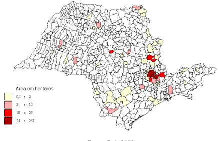 Figura 2 – Distribuição Geográfica Cultivo do Figo Roxo de Valinhos no  Estado de São Paulo 